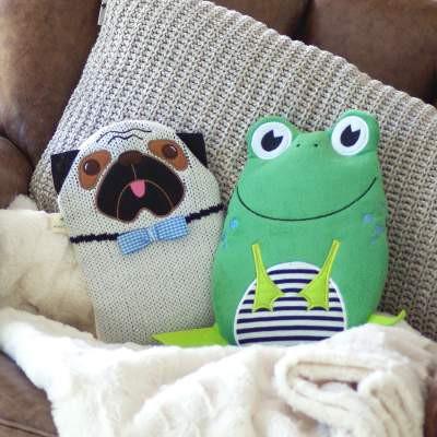 Frog and Pug Hot Water Bottle