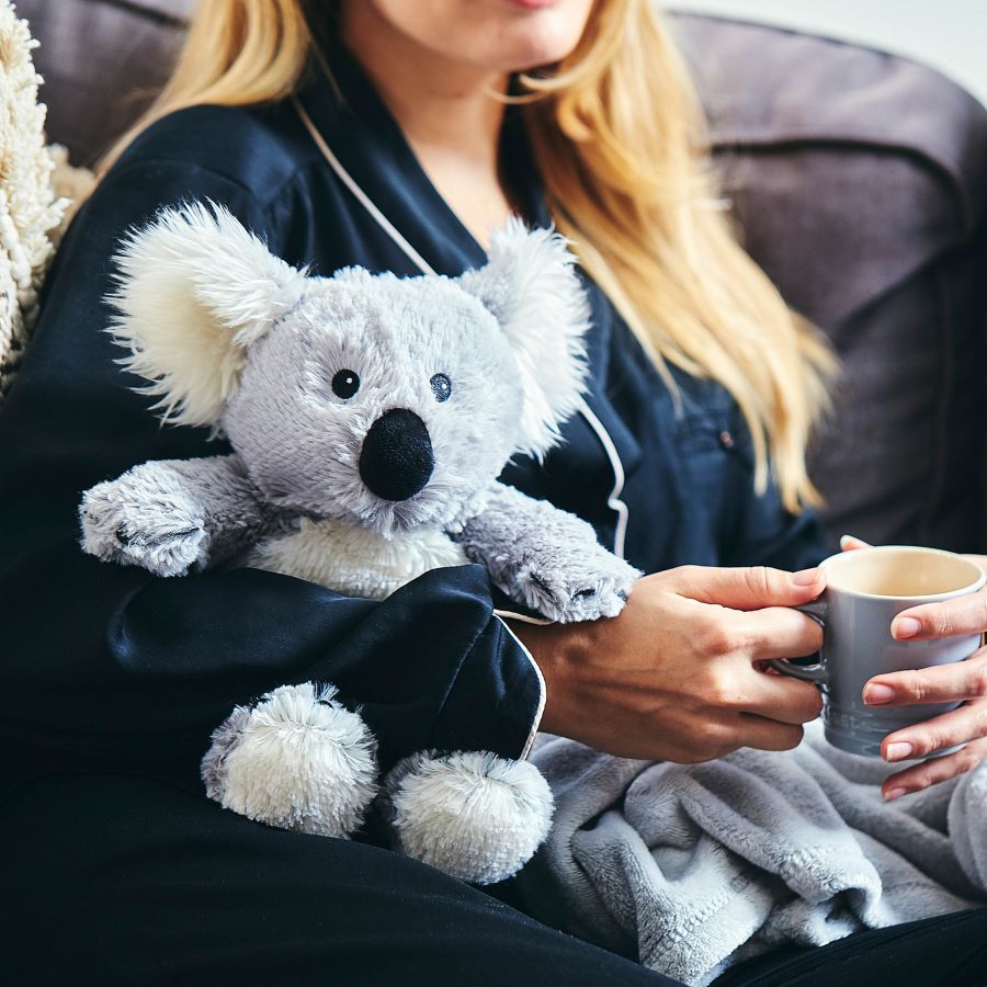 KIDS CHILDREN HOT WATER BOTTLE WITH FLEECE COVER FURRY FOX KOALA BEAR  SNOWMAN